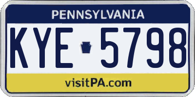 PA license plate KYE5798