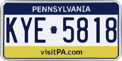 PA license plate KYE5818