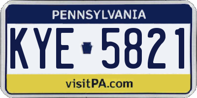 PA license plate KYE5821