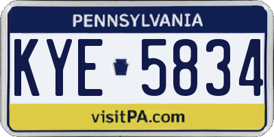 PA license plate KYE5834