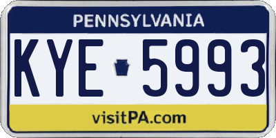 PA license plate KYE5993