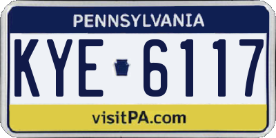 PA license plate KYE6117