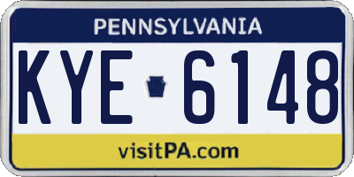 PA license plate KYE6148