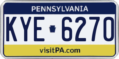 PA license plate KYE6270