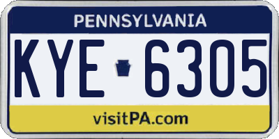 PA license plate KYE6305
