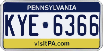 PA license plate KYE6366