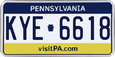 PA license plate KYE6618