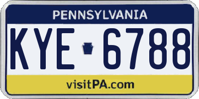 PA license plate KYE6788