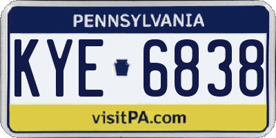 PA license plate KYE6838