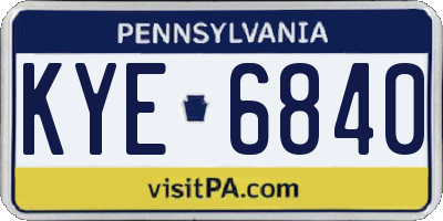PA license plate KYE6840