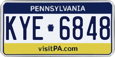 PA license plate KYE6848