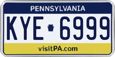 PA license plate KYE6999