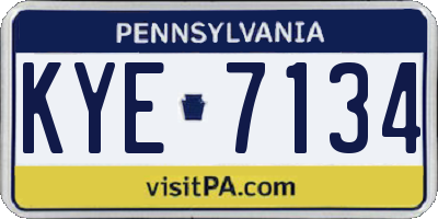 PA license plate KYE7134