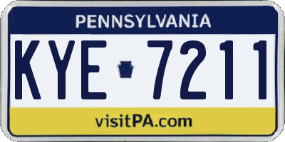 PA license plate KYE7211