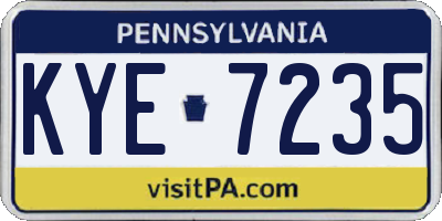 PA license plate KYE7235