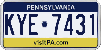 PA license plate KYE7431