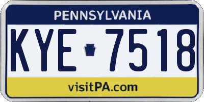 PA license plate KYE7518