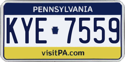 PA license plate KYE7559