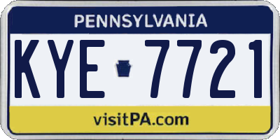PA license plate KYE7721
