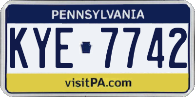 PA license plate KYE7742