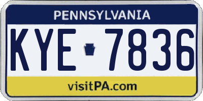 PA license plate KYE7836
