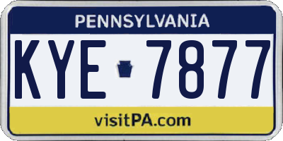 PA license plate KYE7877