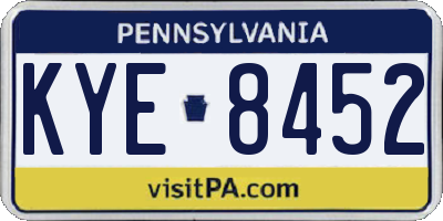 PA license plate KYE8452