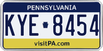 PA license plate KYE8454