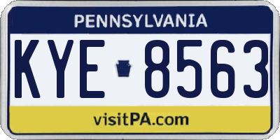 PA license plate KYE8563