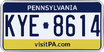 PA license plate KYE8614
