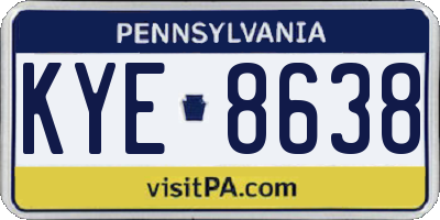 PA license plate KYE8638