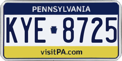 PA license plate KYE8725