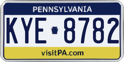 PA license plate KYE8782