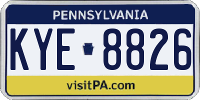 PA license plate KYE8826