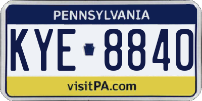 PA license plate KYE8840