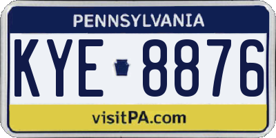 PA license plate KYE8876