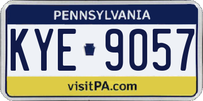 PA license plate KYE9057