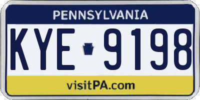 PA license plate KYE9198