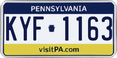 PA license plate KYF1163