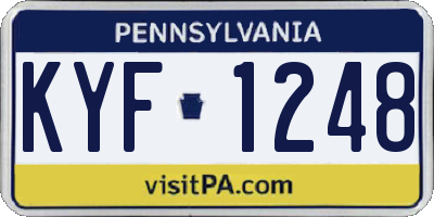 PA license plate KYF1248
