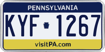 PA license plate KYF1267