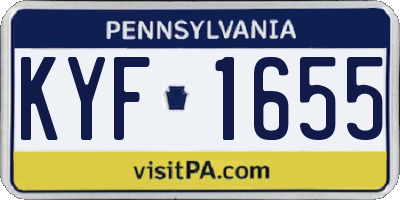PA license plate KYF1655