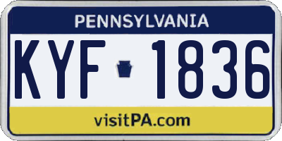 PA license plate KYF1836