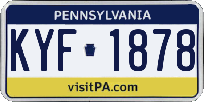 PA license plate KYF1878