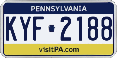 PA license plate KYF2188