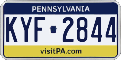 PA license plate KYF2844