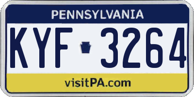 PA license plate KYF3264