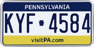 PA license plate KYF4584