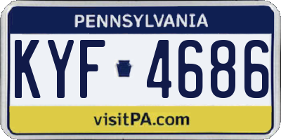 PA license plate KYF4686