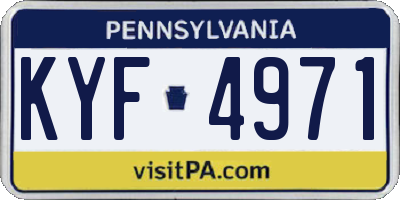 PA license plate KYF4971